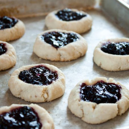 Paleo Blueberry Thumbprint Cookies