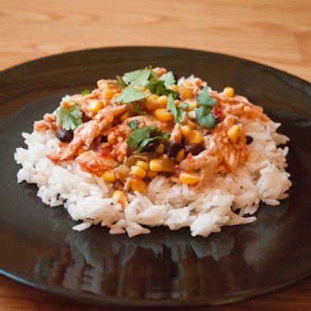 Easy Mango Chicken over Coconut Rice