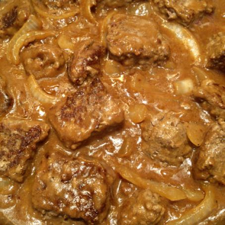 Smothered Salisbury Steak Tips