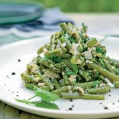 Green Beans with Eggs, Chiles and Cilantro