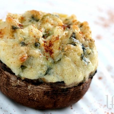 Artichoke Spinach Dip Stuffed Mushrooms