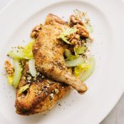 Roast Half Chicken with Cashew Tarator and Celery