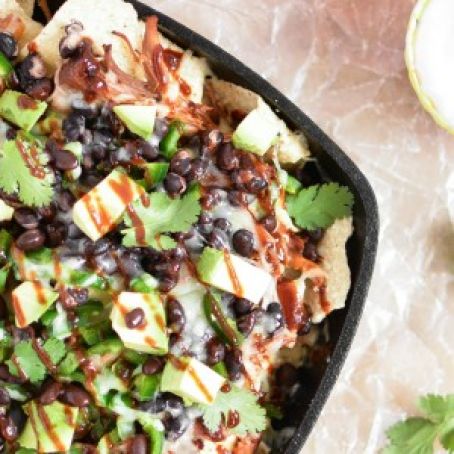 BBQ Pulled Pork Skillet Nachos