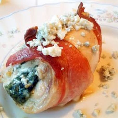 Bacon Wrapped Chicken with Blue Cheese