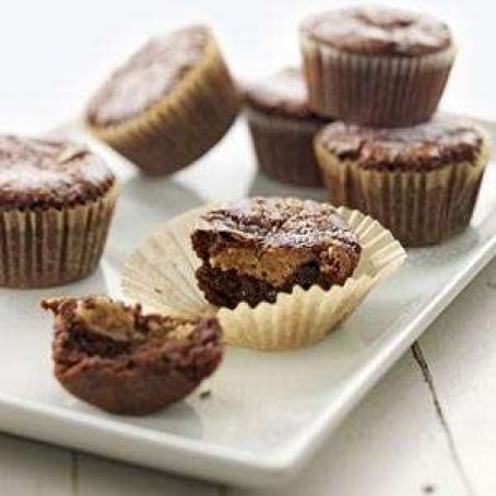 Peanut Butter Filled Brownie Cupcakes
