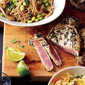 Sesame Tuna with Edamame and Soba