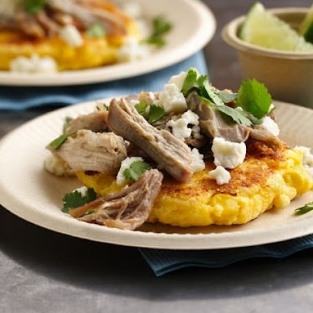 Arepas with Corn and Pulled Pork