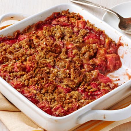 Strawberry-Rhubarb Crumble Pie