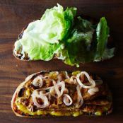 Balsamic Chicken Sandwich with Peach Jam and Brandied Onions