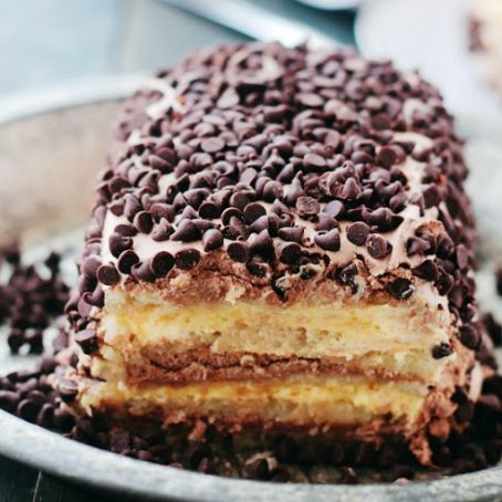 Almond Layer Cake with Whipped Vanilla and Chocolate Frosting