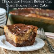 CHOCOLATE PEANUT BUTTER OOEY GOOEY BUTTER CAKE