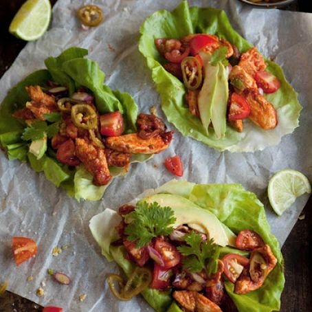Tacos: Lettuce ‘tacos’ with chipotle chicken