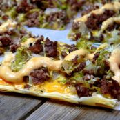 Cheeseburger Fillo Squares with Copycat Big Mac Sauce