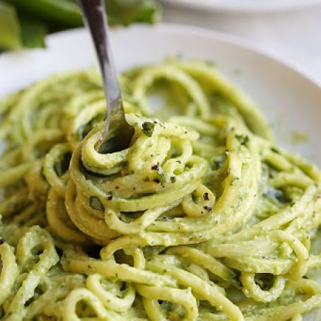 Zucchini Noodles with Creamy Avocado Pesto