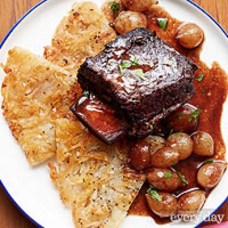 Red Wine-Braised Short Ribs with Rosti Potatoes