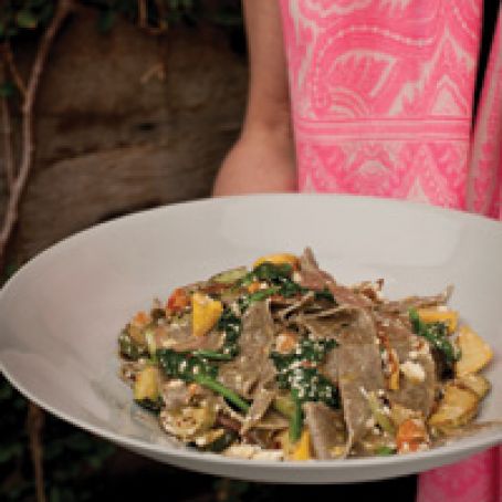 Buckwheat Pasta with Summer Squash, Tomatoes and Ricotta