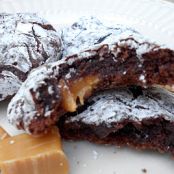 Caramel Chocolate Brownie Crinkle Cookies