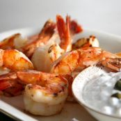 Grilled Prawns with Caper Tzatziki