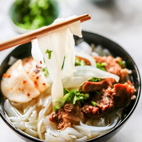 Beef Ho Fun Noodle Soup