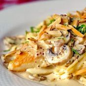 Dijon Chicken Linguine with Chanterelle Mushrooms