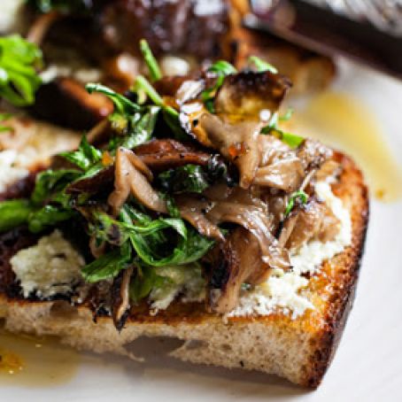 Mixed Mushroom Bruschetta with Truffle Vinaigrette