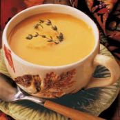 Butternut Squash Soup with Spiced Crème Fraîche