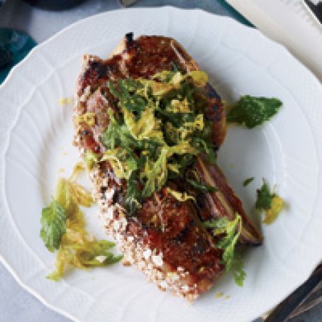 Grilled Lamb Shoulder Chops with Manischewitz Glaze