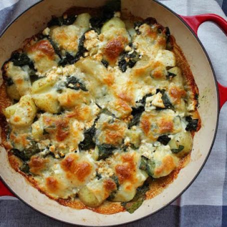 Cheesy Potato Chard Bake