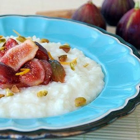 Dessert Risotto with Wine Poached Figs