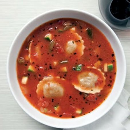 Ravioli with Vegetables Soup
