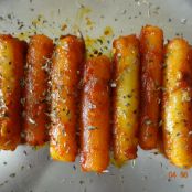 Pan fried schezwan rice cakes