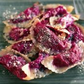 BEET RAVIOLI w/POPPY SEED BUTTER