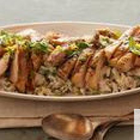 Creamy Lemon-Pepper Orzo with Grilled Chicken