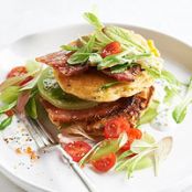BLT Corn Cakes with Buttermilk Dressing