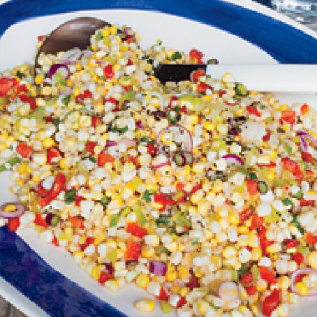 Sweet and Tangy Corn with Roasted Peppers