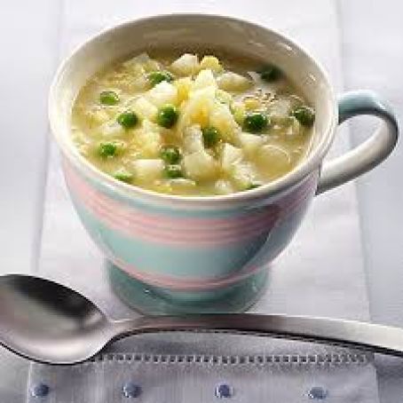 Curried New Potato & Pea Soup