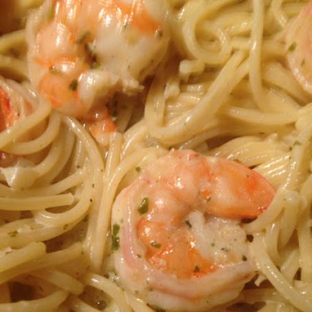 Shrimp with Pesto Cream Sauce