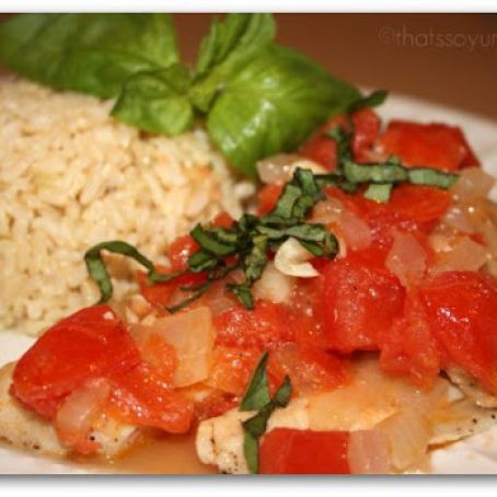 Tilapia or salmon with Onion & Tomato