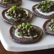Beluga Lentil Caviar on Blini