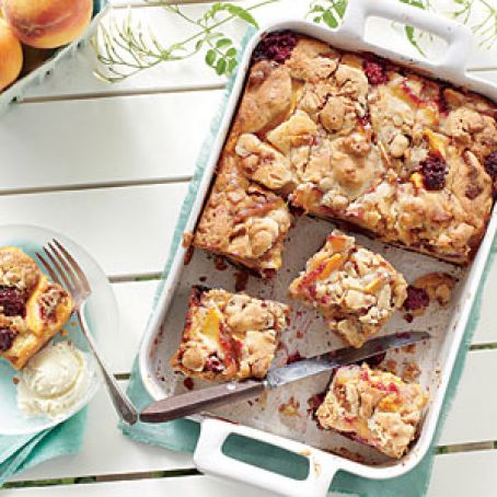 Blackberry-Peach Cobbler Bars