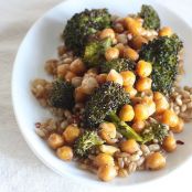 Oven-Roasted Chickpeas and Broccoli with Barley