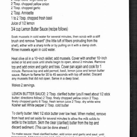 Carrabba's Mussels in White Wine Sauce