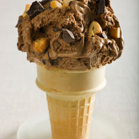 Chocolate-Chocolate Chunk Ice Cream With Salted Cashews