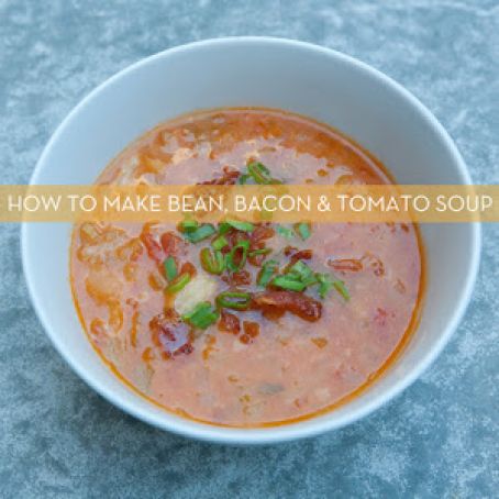 White Bean Bacon & Tomato Soup