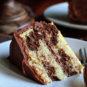 Marble Cake and Whipped Buttercream Frosting