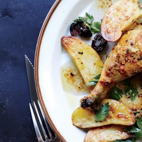 Roast Chicken with Potatoes and Olives