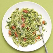 Spaghetti with Parsley Pesto and Sausage