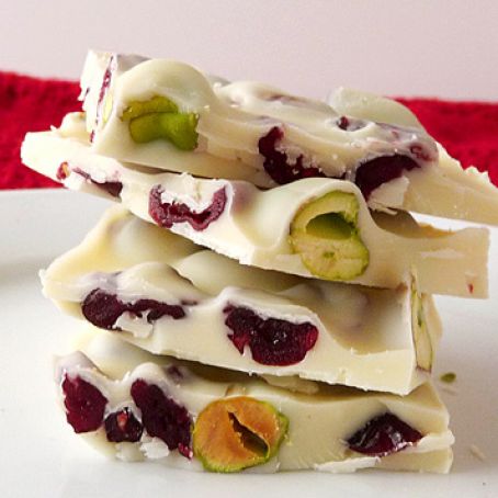 Pistachio & Cranberry White Chocolate Bark