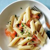 Penne with Cream, Smoked Salmon and Chives