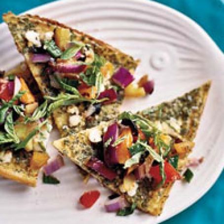 Chickpea Panelle with Goat Cheese and Salsa Rustica